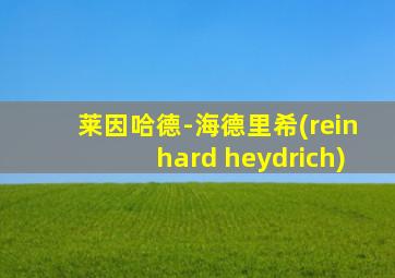 莱因哈德-海德里希(reinhard heydrich)